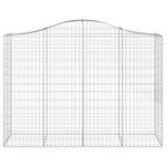 vidaXL Paniers à gabions arqués 14 Pièces 200x50x140/160 cm Fer galvanisé