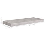 vidaXL Étagères murales flottantes 2 Pièces gris béton 60x23 5x3 8 cm MDF