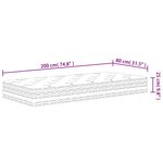 vidaXL Matelas à ressorts ensachés moyen 80x200 cm