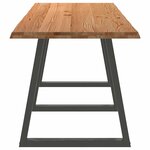 vidaXL Table à manger avec bord naturel 280x80x74 cm bois massif chêne