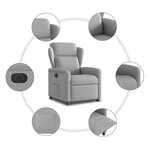 vidaXL Fauteuil inclinable électrique gris nuage tissu