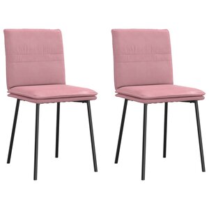 vidaXL Chaises à manger lot de 2 Rose Velours