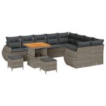 vidaXL Ensemble de canapé de jardin 12 Pièces Gris 80 x 80 x 71 cm