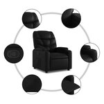 vidaXL Fauteuil inclinable en similicuir noir