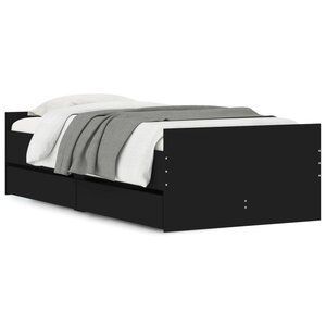 vidaXL Cadre de lit sans matelas noir 75x190 cm