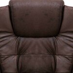 vidaXL Chaise de bureau de massage marron foncé similicuir daim