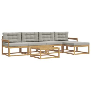 vidaXL Ensemble de canapés d'extérieur 6 Pièces Blanc et gris clair
