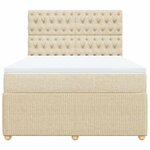 vidaXL Sommier à lattes de lit avec matelas Crème 160x200 cm Tissu