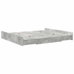 vidaXL Cadre de lit avec rangement avec tiroir Gris béton 180 x 200 cm