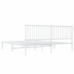 vidaXL Cadre de lit métal sans matelas et tête de lit blanc 180x200 cm