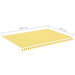 vidaXL Tissu de remplacement pour auvent Jaune et blanc 5x3 5 m