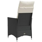 vidaXL Chaise inclinable de jardin avec coussins noir résine tressée