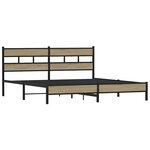 vidaXL Cadre de lit en métal sans matelas chêne sonoma 193x203 cm