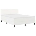vidaXL Cadre de lit avec matelas Blanc 160 x 200 cm Faux cuir