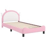 vidaXL Cadre de lit pour enfants avec tête de lit Rose 80 x 200 cm PU