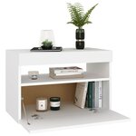 vidaXL Table de chevet avec lumières LED Blanc 60x35x40 cm