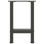 vidaXL Pieds de table basse Anthracite 2 pièces 28 x (42-43) cm Acier