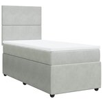 vidaXL Sommier à lattes de lit et matelas Gris clair 80x200 cm Velours