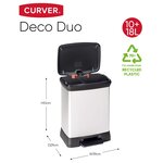 Curver poubelle duo à pédale deco 28 l argenté 240638