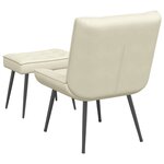 vidaXL Chaise de relaxation avec tabouret crème velours