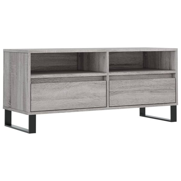 vidaXL Meuble TV sonoma gris 100x34 5x44 5 cm bois d'ingénierie