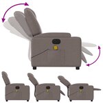 vidaXL Fauteuil de massage inclinable électrique Taupe Tissu