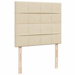 vidaXL Sommier à lattes de lit avec matelas crème 120x190 cm tissu