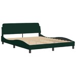vidaXL Lit avec matelas Hanko vert foncé 160x200 cm velours