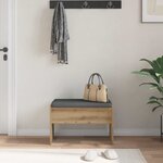 vidaXL Banc d'entrée avec coussin Chêne artisanal 63 x 38 x 40 cm