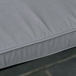 Coussins de banc de jardin déhoussables - coussins balancelle - lot de 2 - dim. 120L x 50l cm - rembourrage 5 cm - cordons d'attache - polyester gris