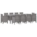 vidaXL Ensemble de salle à manger pour jardin 11 Pièces Gris clair