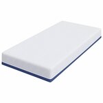vidaXL Matelas Blanc et Bleu 120 x 200 cm Mousse à mémoire de gel