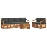 vidaXL Ensemble de canapés d'extérieur 7 pc Naturel et Anthracite