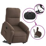 vidaXL Fauteuil inclinable marron tissu microfibre