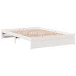 vidaXL Lit bibliothèque sans matelas blanc 140x200 cm bois pin massif