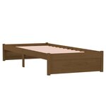 vidaXL Cadre de lit sans matelas marron miel bois massif 75x190 cm