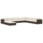 vidaXL Siège central sectionnel 1 pc et coussins Résine tressée Gris