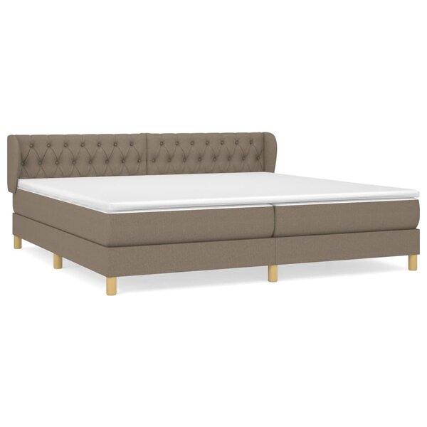 vidaXL Sommier à lattes de lit avec matelas Taupe 200x200 cm Tissu