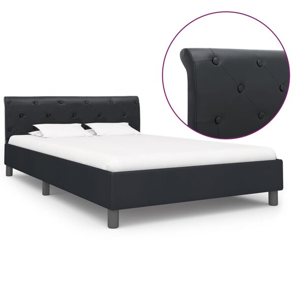 vidaXL Cadre de lit Noir Similicuir 120 x 200 cm