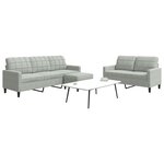vidaXL Ensemble de canapés 3 Pièces avec coussins Gris clair Velours