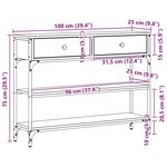 vidaXL Table Console avec tiroir chêne artisanal 100 x 25 x 75 cm