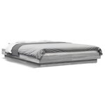 vidaXL Cadre de lit et lumières LED sans matelas sonoma gris 140x200cm