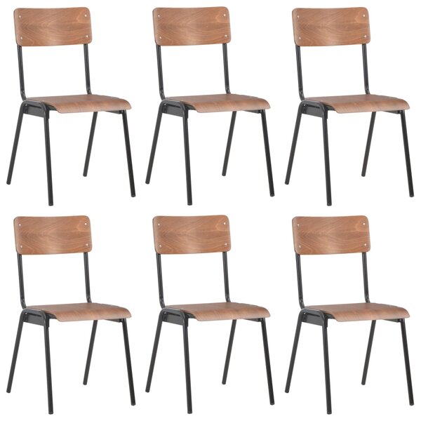 vidaXL Chaises à manger lot de 6 marron Contreplaqué