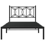 vidaXL Cadre de lit métal sans matelas avec tête de lit noir 100x190cm