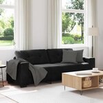 vidaXL Canapé 3 Pièces Taupe Tissu en lin mélangé