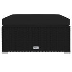 vidaXL Salon de jardin 4 Pièces avec coussins Noir Résine tressée