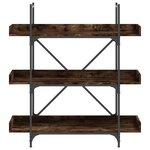 vidaXL Bibliothèque à 3 niveaux chêne fumé 100x33x108 5 cm