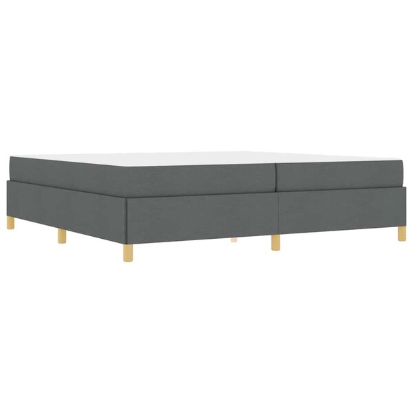 vidaXL Lit à ressorts avec matelas Gris foncé 200 x 200 cm tissu