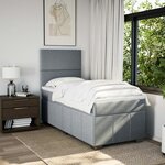 vidaXL Sommier à lattes de lit et matelas Gris clair 90x190 cm Tissu