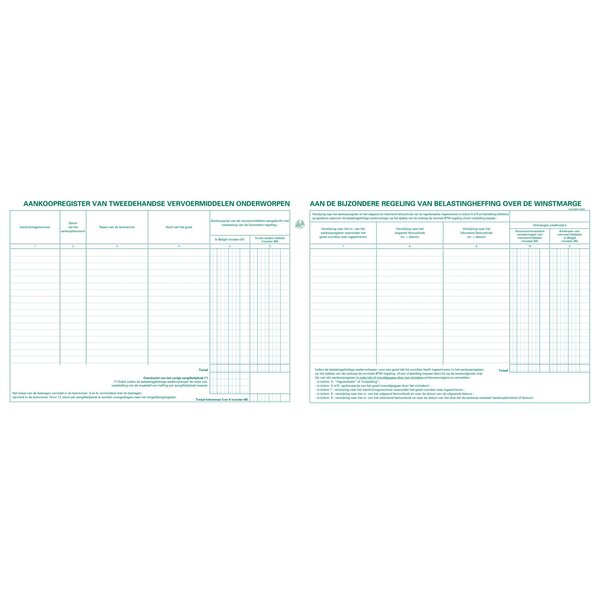 Piqûre Garagistes - Occasion Intérieur & Export - Avec Registre De Comparaison -texte Nl - 80 Pages - Blanc - Exacompta